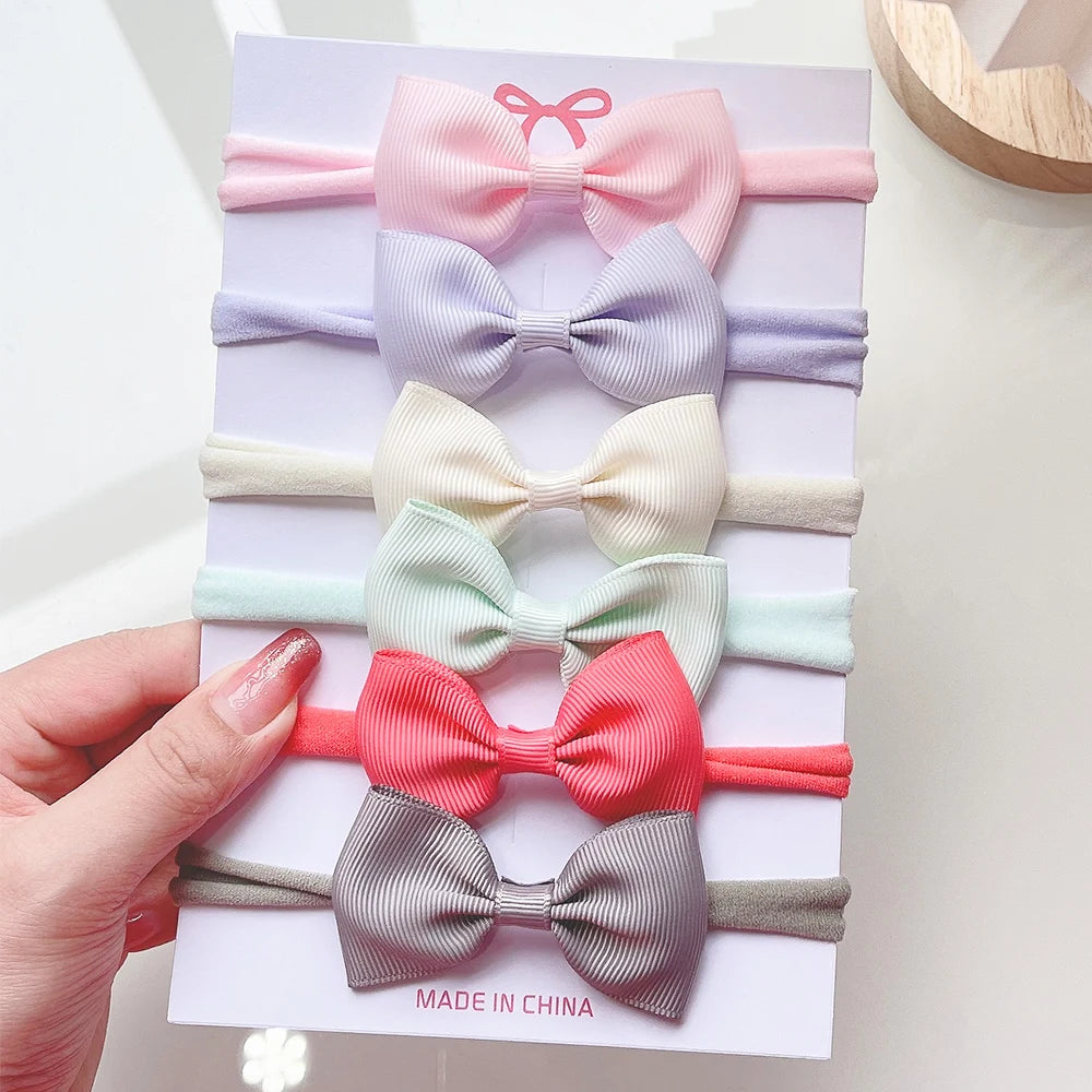 5Pcs/set Corduroy Baby Bows Headband For Girls Elastic Nylon Newborn Turban Hair Bands Toddle Hairband Headwear Hair Accessories