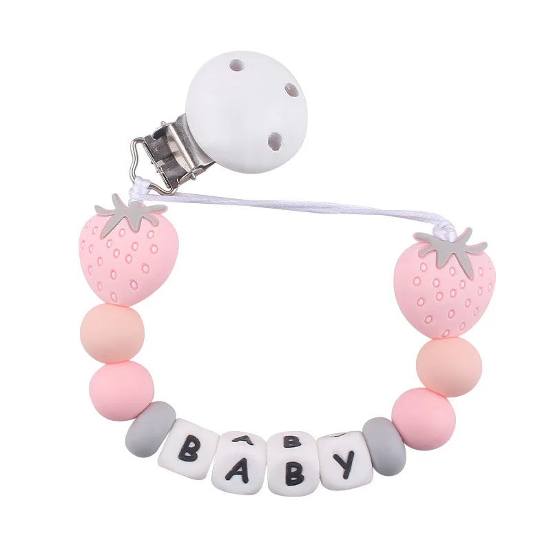 Custom Baby Pacifier Chain Newborn Dummy Nipple Holder Babies Accessories Teething Chew Gifts Chupeteros Personalizados Nombre