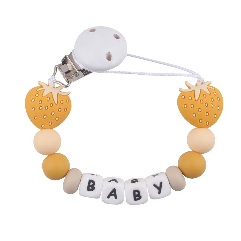 Custom Baby Pacifier Chain Newborn Dummy Nipple Holder Babies Accessories Teething Chew Gifts Chupeteros Personalizados Nombre