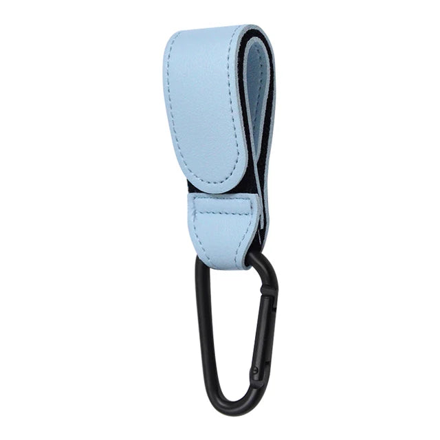 2Pcs Leather Cart Hooks Baby Stroller Hook PU Adjustable Pram Hook Organizer Diaper Bag Hanger Children Travel Accessories