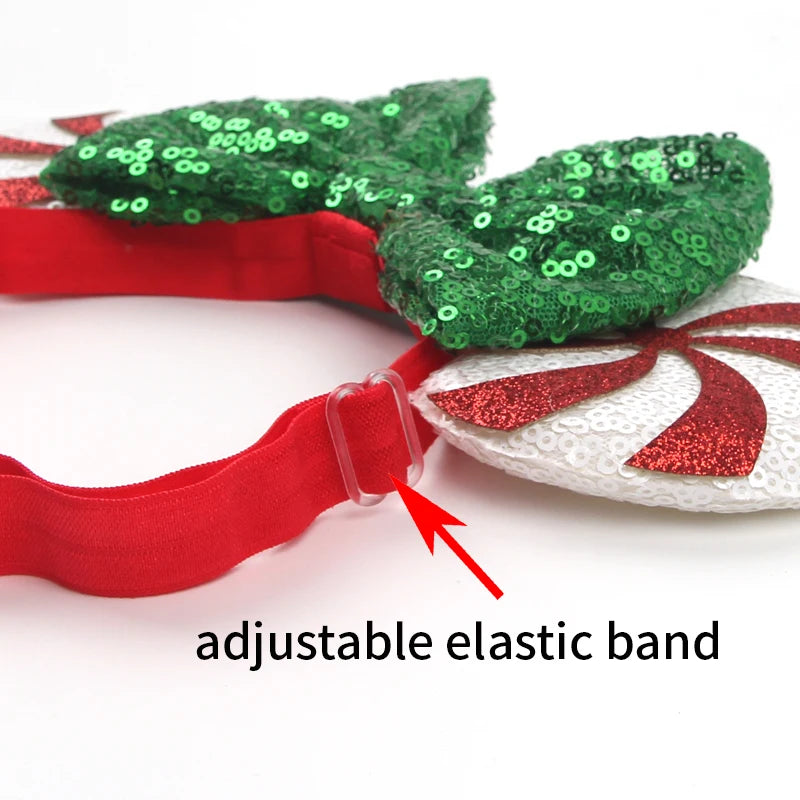 2025 Disney 3.3"Minnie Mickey Ear Elastic Headbands For Newborn Fashion Glitter Adjusted Hairband Baby DIY Hair Accessories