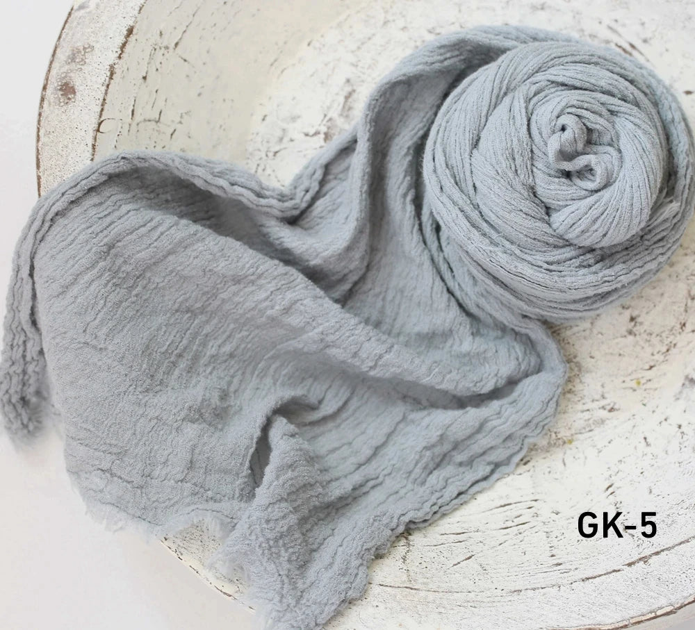 Seersucker Wrap Newborn Photography Props Soft Cotton Gauze Baby Swaddle Blanket Infant Studio Photo Basket Backdrop Accessories