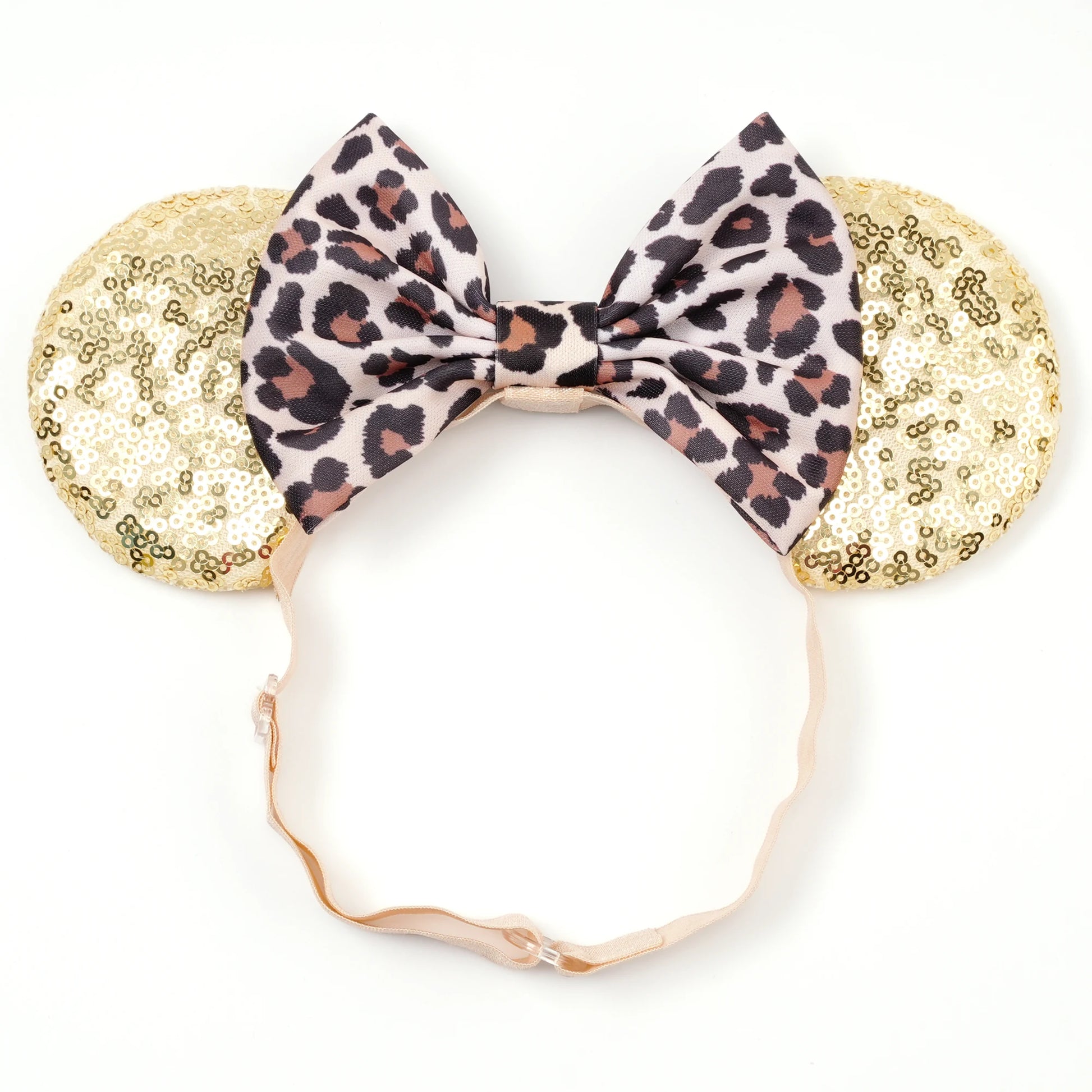 2025 Disney 3.3"Minnie Mickey Ear Elastic Headbands For Newborn Fashion Glitter Adjusted Hairband Baby DIY Hair Accessories