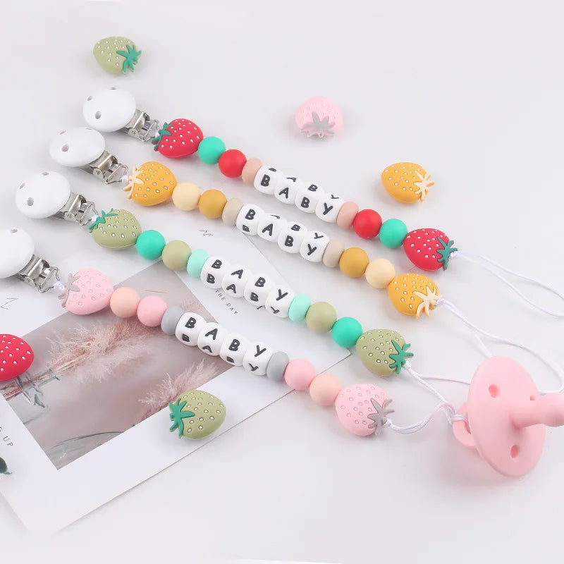 Custom Baby Pacifier Chain Newborn Dummy Nipple Holder Babies Accessories Teething Chew Gifts Chupeteros Personalizados Nombre