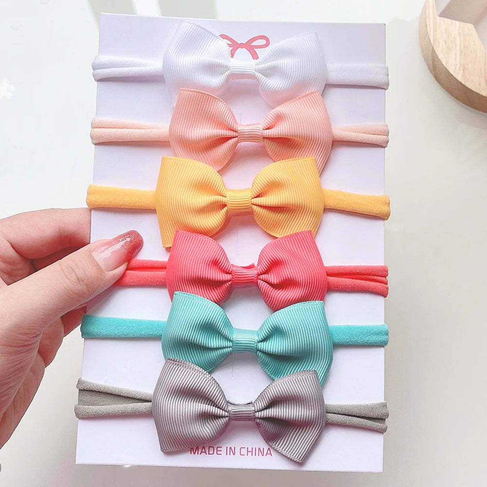 5Pcs/set Corduroy Baby Bows Headband For Girls Elastic Nylon Newborn Turban Hair Bands Toddle Hairband Headwear Hair Accessories