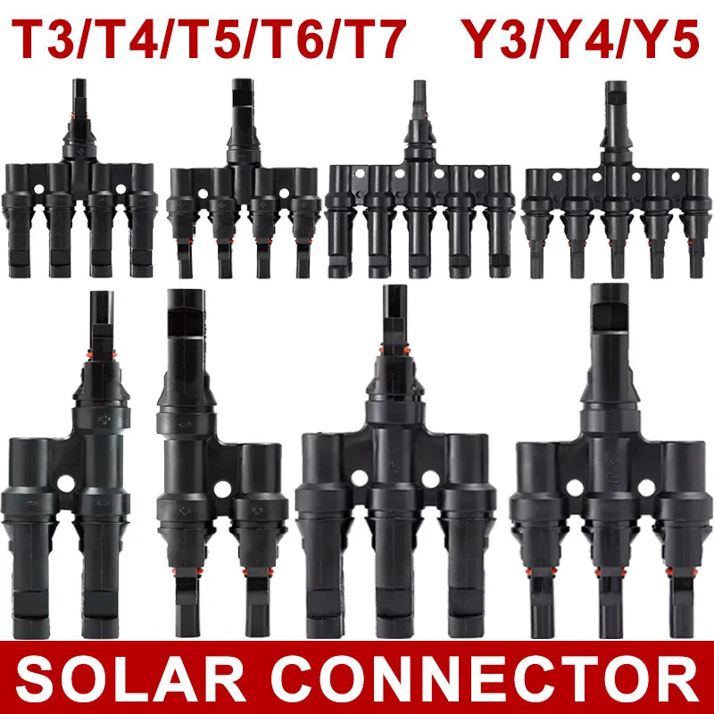 1 paire T Y branche 1000V 30A connecteur solaire PV 2/3/4/5/6 à 1 branche mâle femelle connecteur photovoltaïque pour câble PV MC