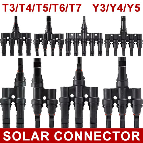 1 paire T Y branche 1000V 30A connecteur solaire PV 2/3/4/5/6 à 1 branche mâle femelle connecteur photovoltaïque pour câble PV MC
