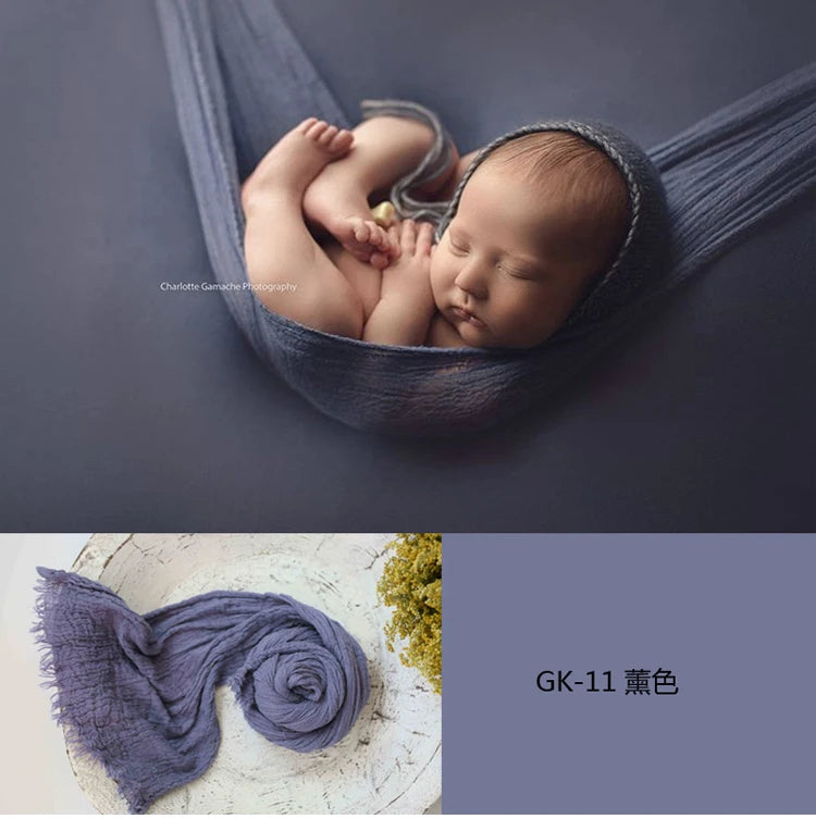 Seersucker Wrap Newborn Photography Props Soft Cotton Gauze Baby Swaddle Blanket Infant Studio Photo Basket Backdrop Accessories
