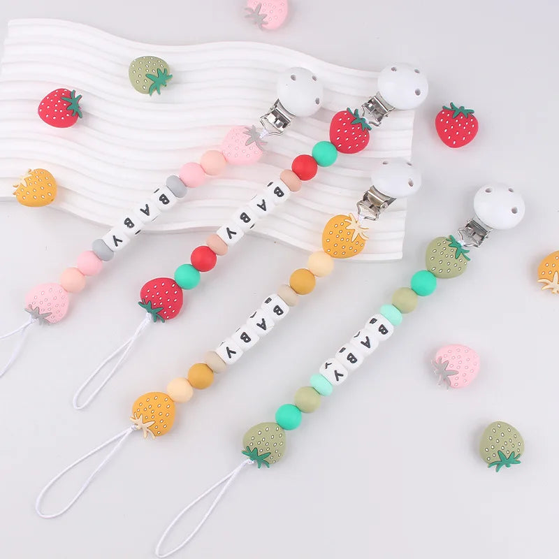 Custom Baby Pacifier Chain Newborn Dummy Nipple Holder Babies Accessories Teething Chew Gifts Chupeteros Personalizados Nombre