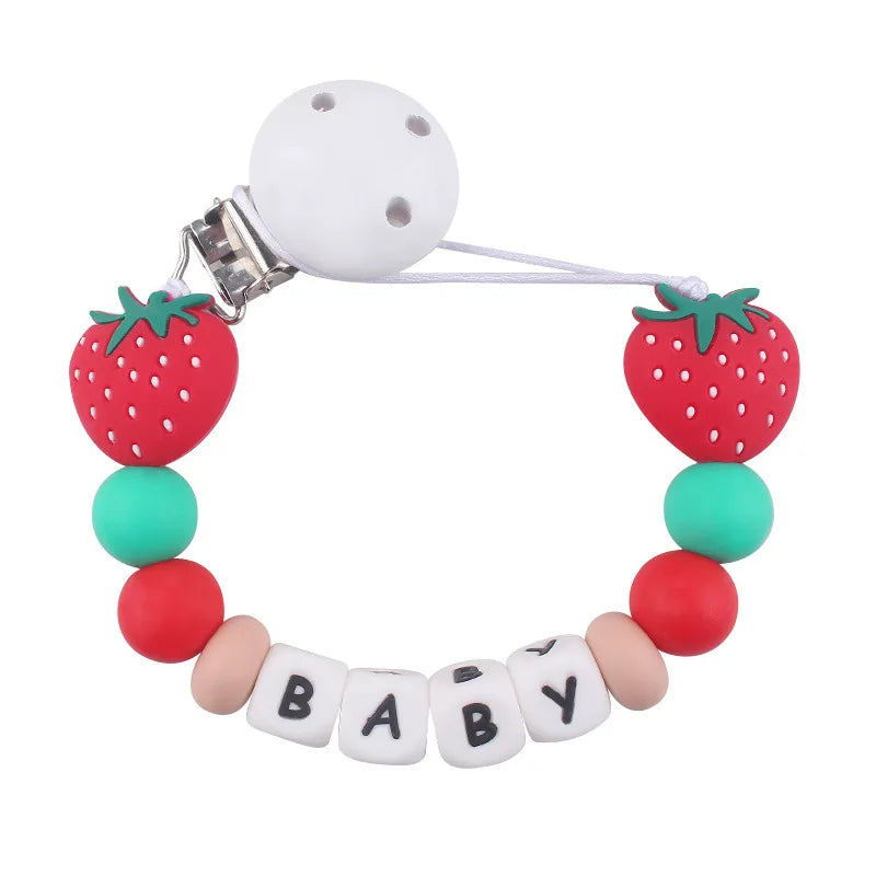 Custom Baby Pacifier Chain Newborn Dummy Nipple Holder Babies Accessories Teething Chew Gifts Chupeteros Personalizados Nombre
