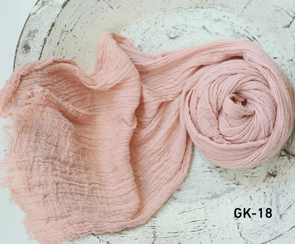 Seersucker Wrap Newborn Photography Props Soft Cotton Gauze Baby Swaddle Blanket Infant Studio Photo Basket Backdrop Accessories