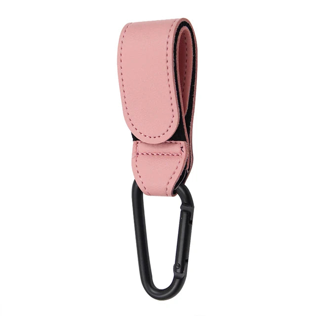 2Pcs Leather Cart Hooks Baby Stroller Hook PU Adjustable Pram Hook Organizer Diaper Bag Hanger Children Travel Accessories